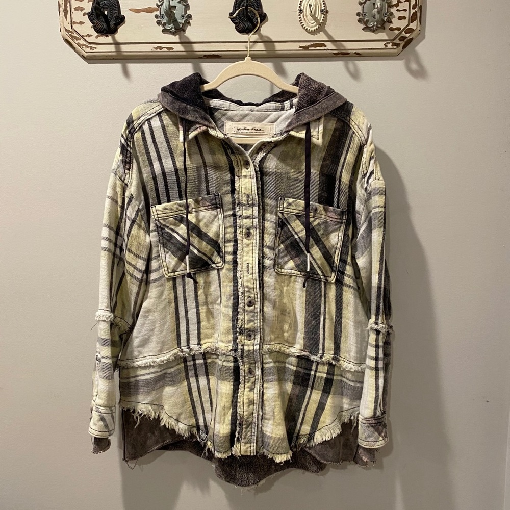 NWOT XS Free People Calico Basin Plaid Buttondown - Picture 11 of 13